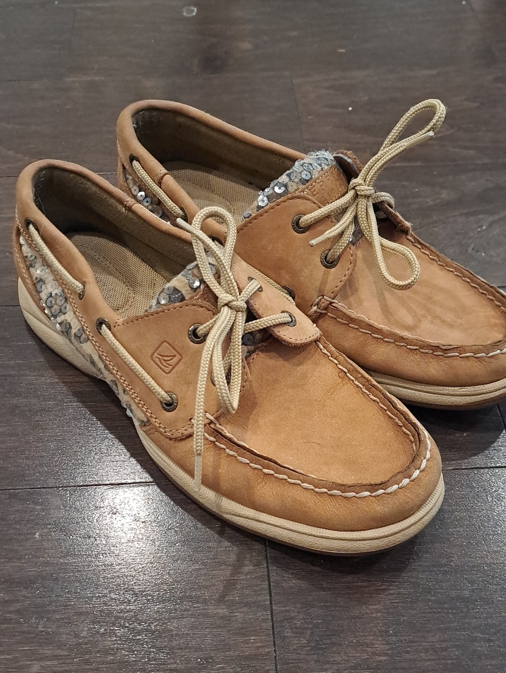 Sperry Leopard Sequin Top Sider Sz 8.5